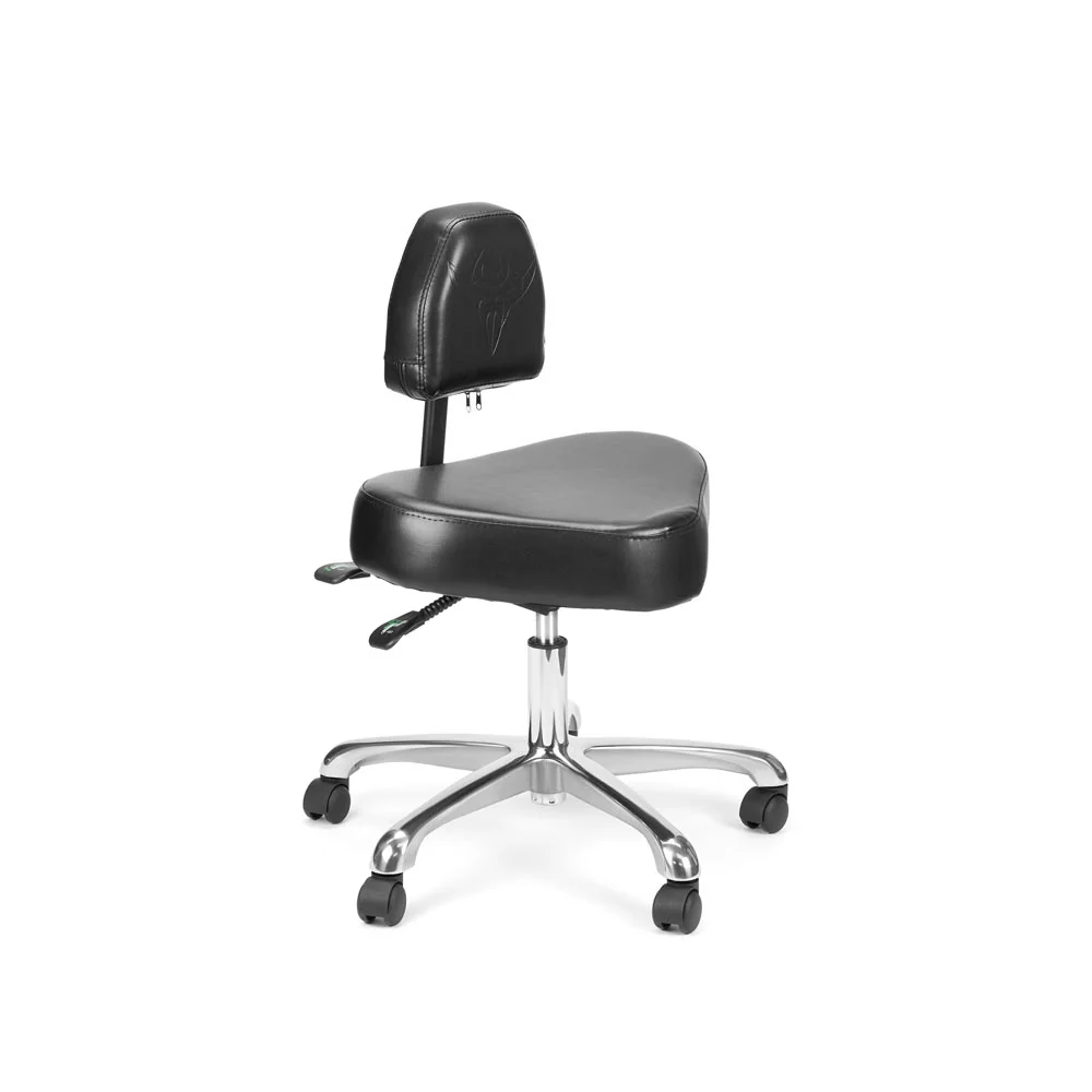 Precision Professional Tattoo Stool - Black and Silver - Image 2