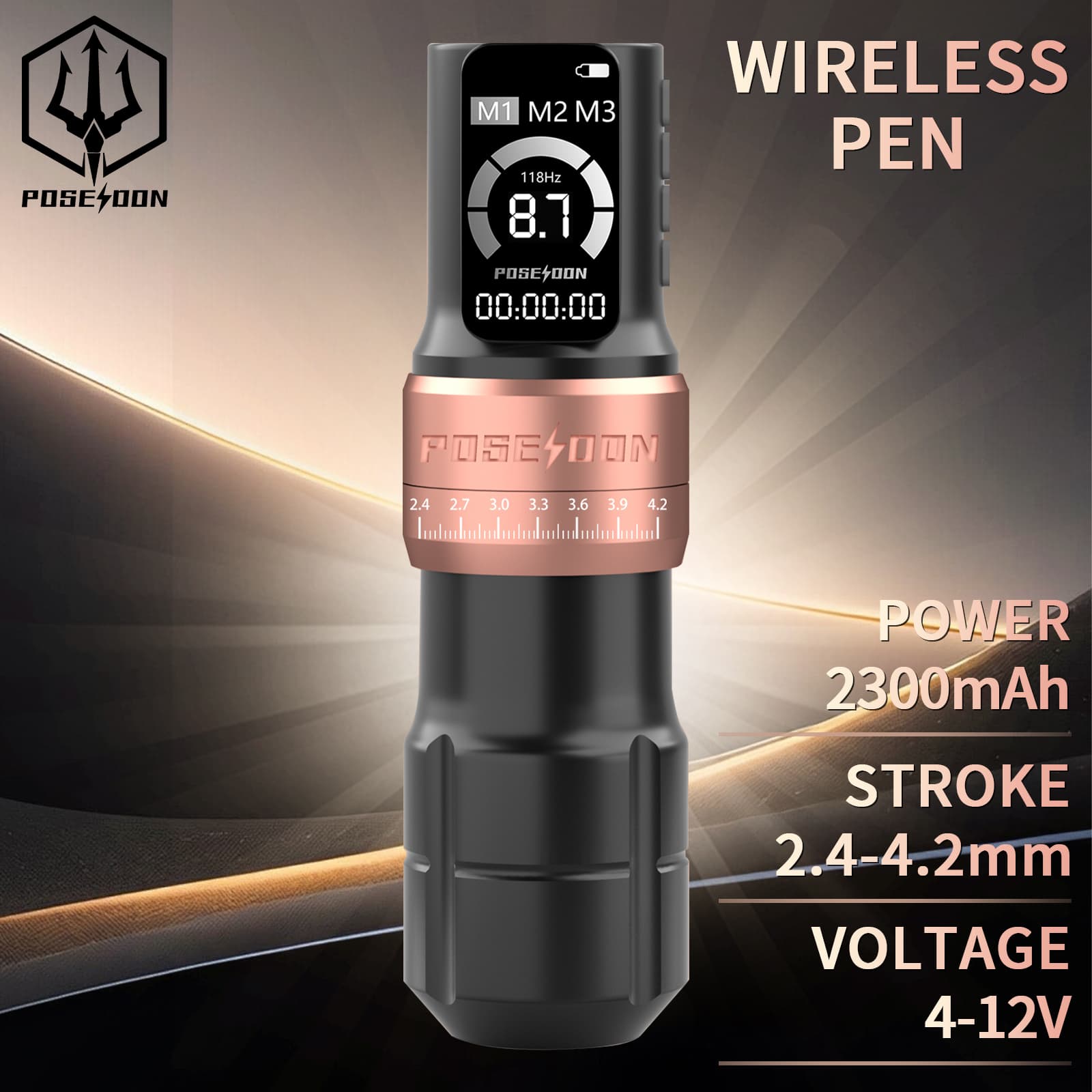 POSEIDON Adjustable 4.2 LED Wireless Tattoo Machine - Image 3