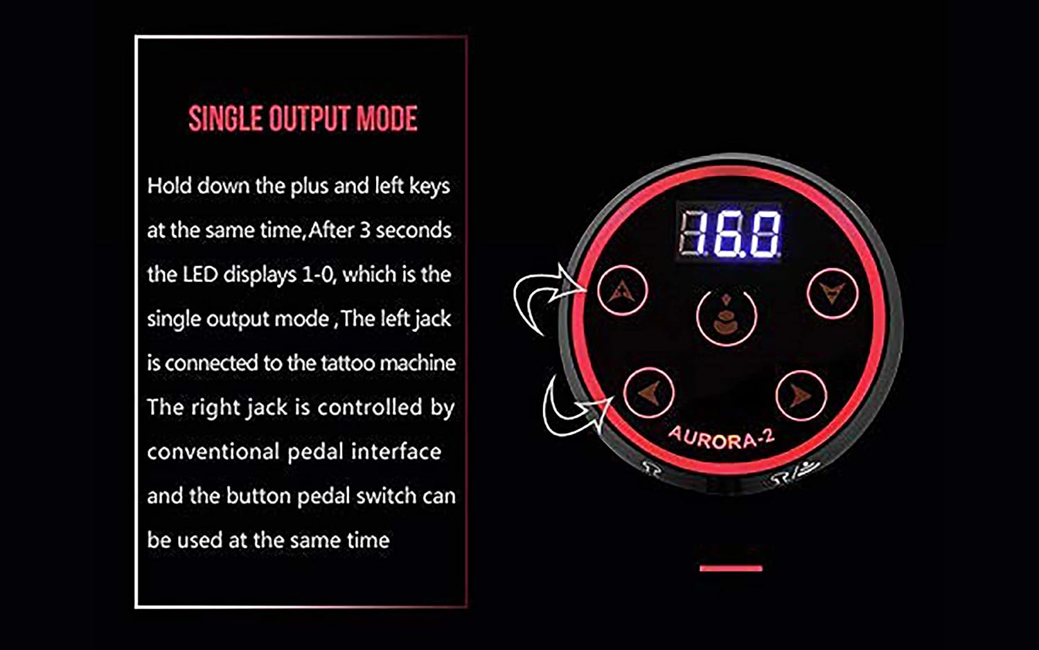 Professional Tattoo Power Supply - Aurora Colorful 2nd Generation with Digital Display, Push Button - Image 9
