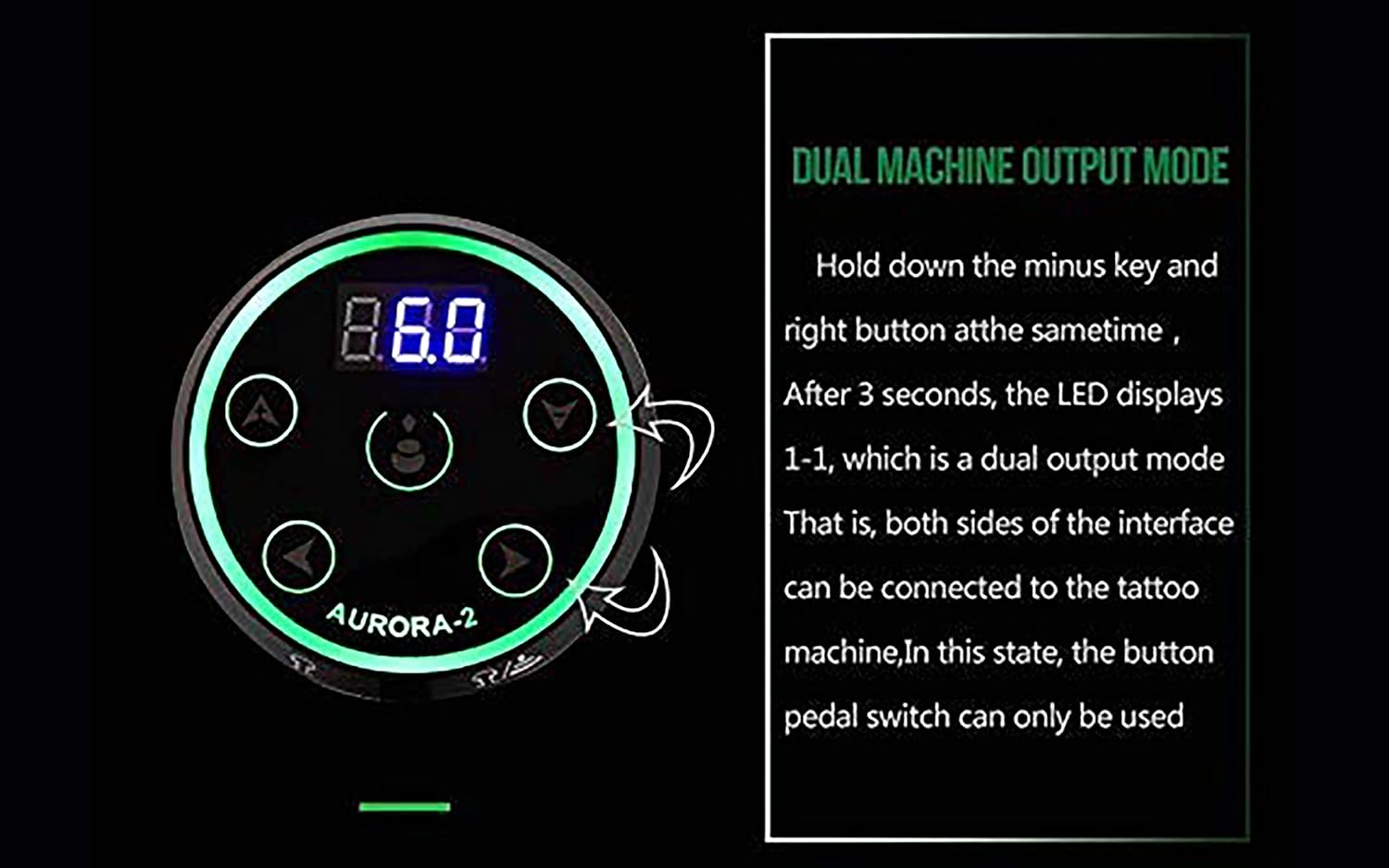 Professional Tattoo Power Supply - Aurora Colorful 2nd Generation with Digital Display, Push Button - Image 7