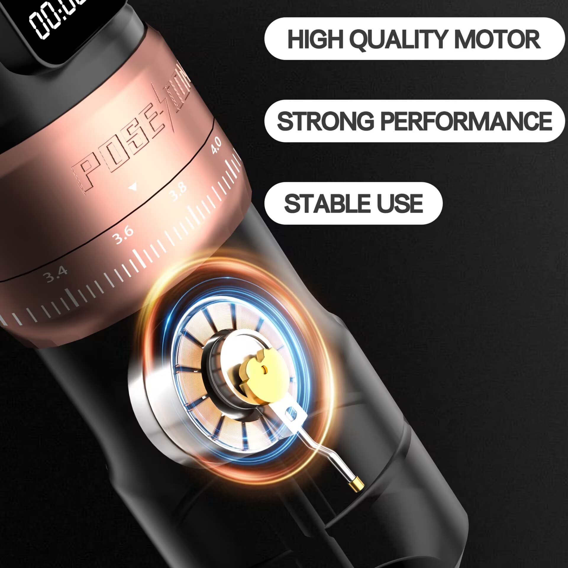 POSEIDON Adjustable 4.2 LED Wireless Tattoo Machine - Image 4