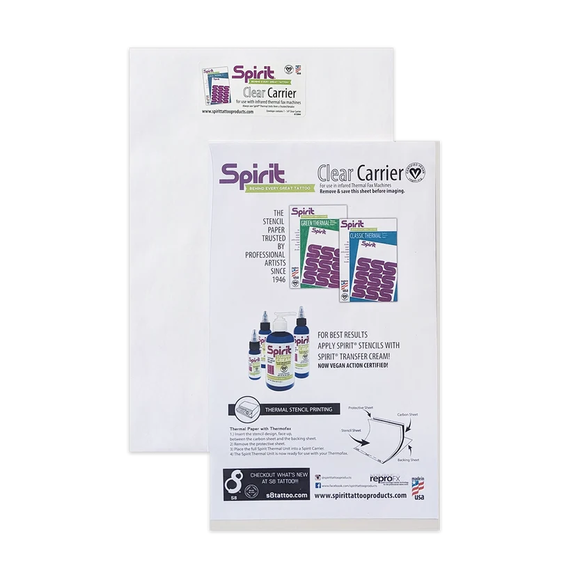 Spirit 9x14" Thermal Paper Carrier - Clear